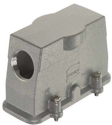 HARTING-19390240527 Schrumpfbalgenadapter Hood 90° 24/B Shell Size Powder Aluminum Die Cast Self Lock Han®