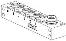 Molex-1202470061 null Sensor/Actuator Box PNP Wiring 3 Pole M8 6 Port to M16