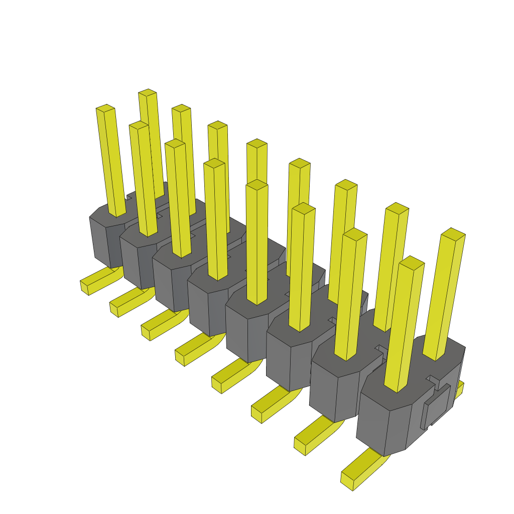 Samtec-TSM-108-01-S-DV Cabezales del conector y receptáculos PCB Conn Unshrouded Header HDR 16 POS 2.54mm Solder ST Top Entry SMD Tube