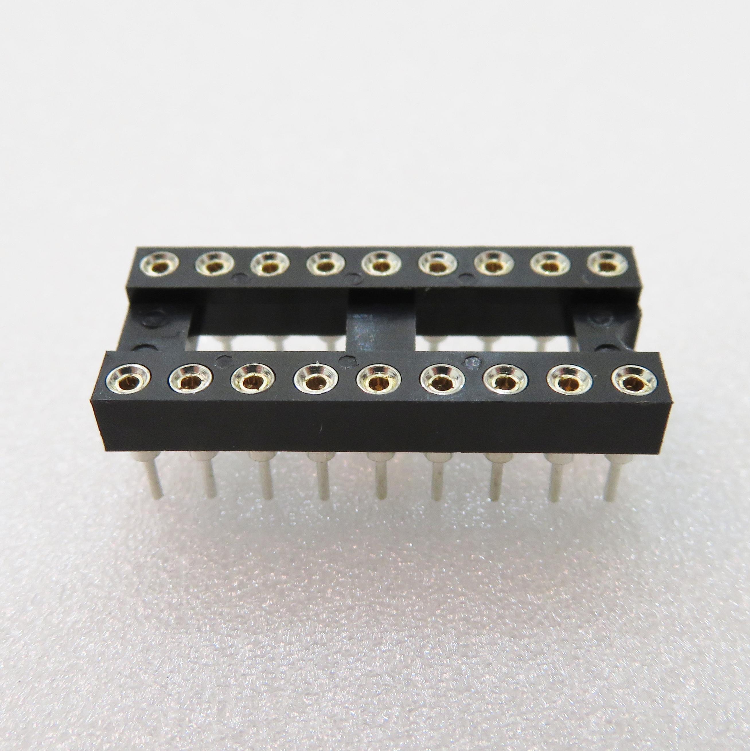 ADAM TECH-ICM-318-1-GT Steckverbinder, Buchsen Conn DIP Socket SKT 18 POS 2.54mm Solder ST Thru-Hole