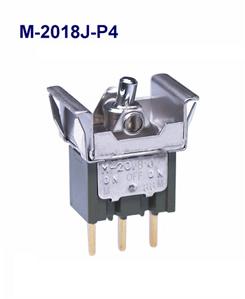 NKK Switches-M-2018J-P4 Bascule de commutateur Switch Rocker (ON) OFF (ON) SPDT PC Pins 0.1A 28VAC 28VDC 0.4VA 50000Cycles