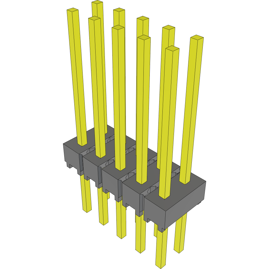 Samtec-MTSW-105-10-G-D-500 Steckverbinderleisten und Leiterplattenbuchsen Conn Unshrouded Header HDR 10 POS 2.54mm Solder ST Top Entry Thru-Hole Bulk