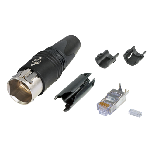 Neutrik Group-NE8MC6-MO Connector Telephone and Telecom Conn RJ-45 PL 8 POS Solder ST Cable Mount 8 Terminal 1 Port Cat 6