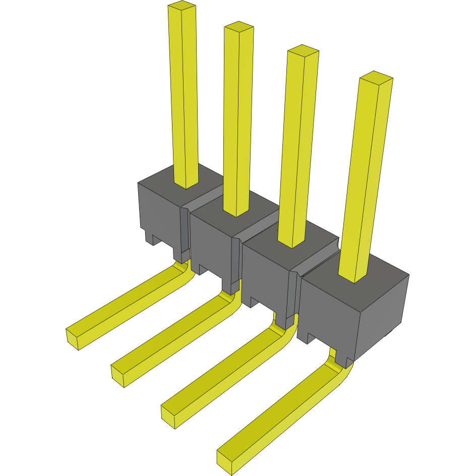 Samtec-MTSW-104-22-G-S-265-NA Connector Headers and PCB Receptacles Conn Unshrouded Header HDR 4 POS 2.54mm Solder RA Side Entry Thru-Hole Bulk
