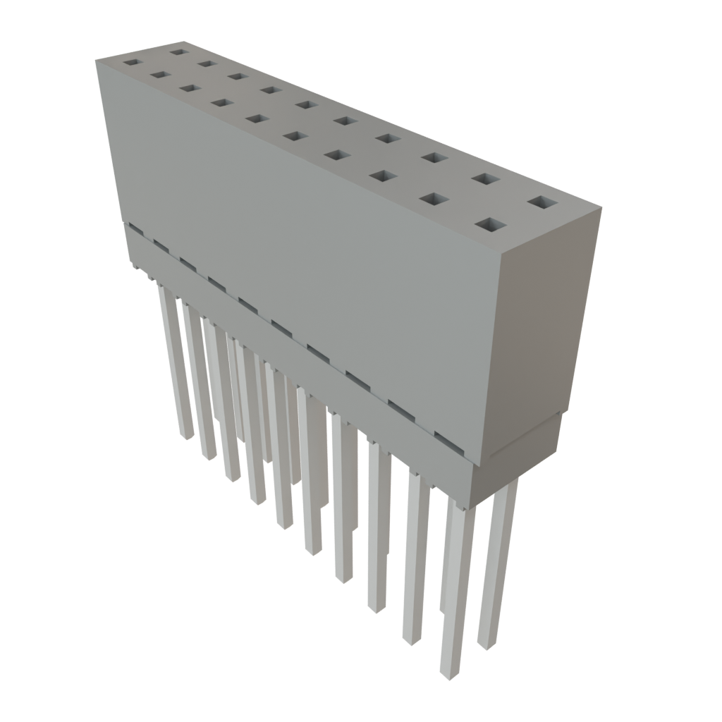 Samtec-ESQ-110-14-T-D Cabezales del conector y receptáculos PCB Conn Elevated Socket SKT 20 POS 2.54mm Solder ST Top Entry Thru-Hole Tube