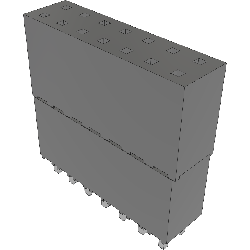 Samtec-ESQ-107-58-L-D Piastre connettori e prese PCB Conn Elevated Socket SKT 14 POS 2.54mm Solder ST Top Entry Thru-Hole Bulk