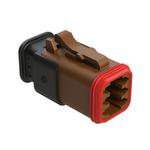 Conn Housing PL 6 POS Crimp ST Cable Mount Brown