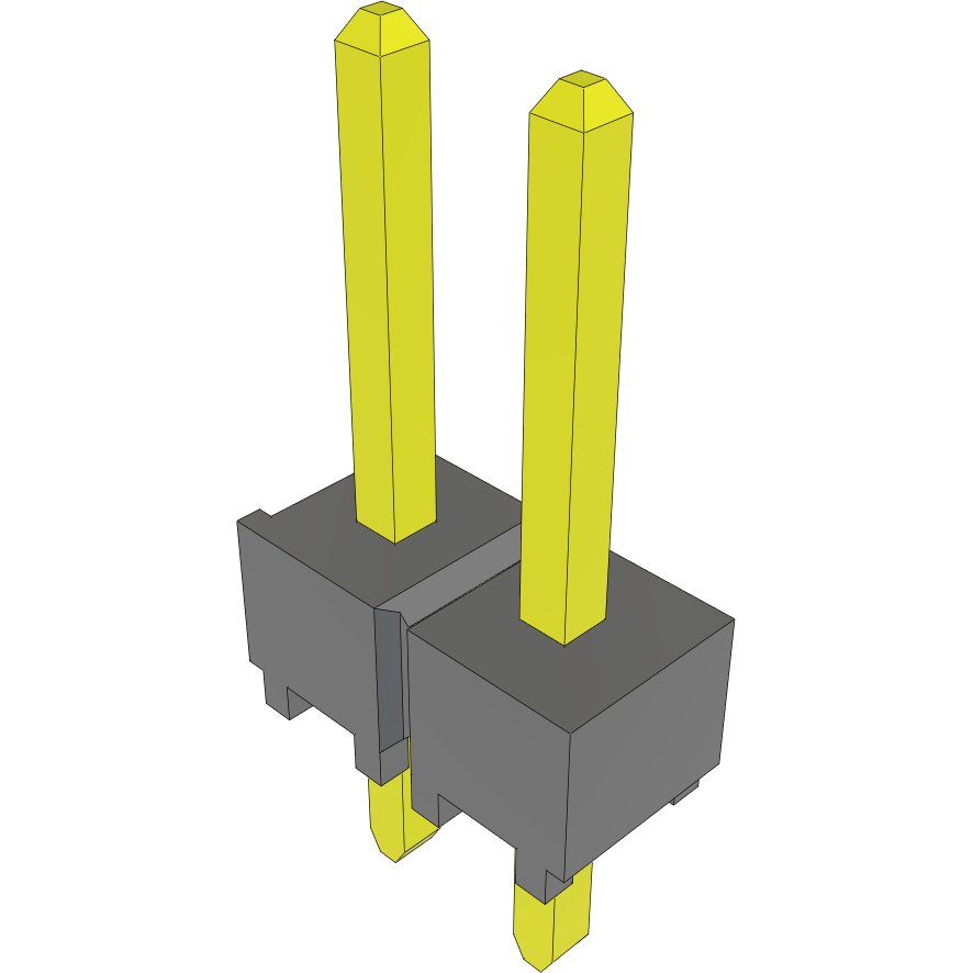 Samtec-TSW-102-07-LM-S Cabezales del conector y receptáculos PCB Conn Unshrouded Header HDR 2 POS 2.54mm Solder ST Top Entry Thru-Hole Bulk