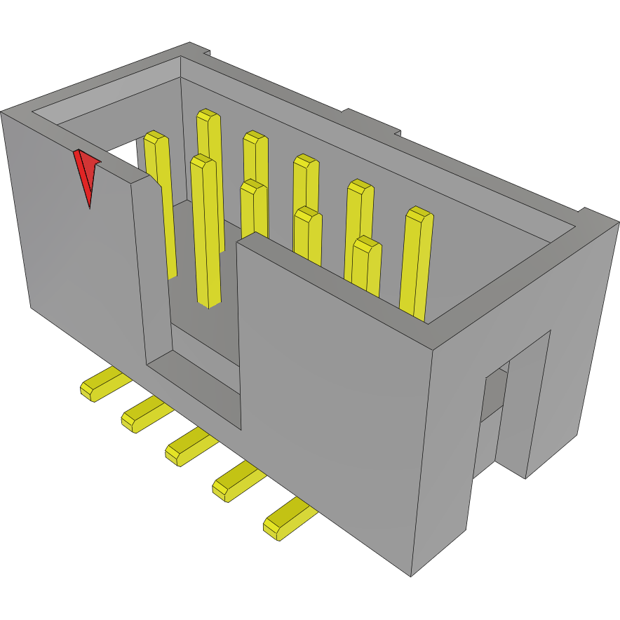 Samtec-HTST-105-01-H-DV-A Connector Headers and PCB Receptacles Conn Shrouded Header (4 Sides) HDR 10 POS 2.54mm Solder ST Top Entry SMD Tube