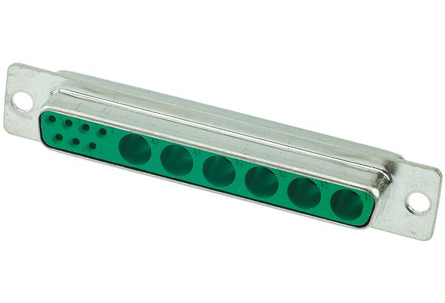 HARTING-09694015136 Steckverbinder, D-Sub Conn D-Sub F 7Signal/6Cavity POS Solder Cup ST Panel Mount 7 Terminal 1 Port