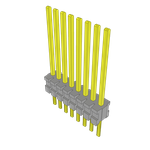 Conn Unshrouded Header HDR 8 POS 1.27mm Solder ST Top Entry Thru-Hole Bulk