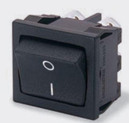 Bulgin Components PLC-H8650VBBBEN577W Wippschalter Switch Rocker ON OFF DPST Quick Connect Curved Rocker 10A 277VAC 24VDC 372.85VA