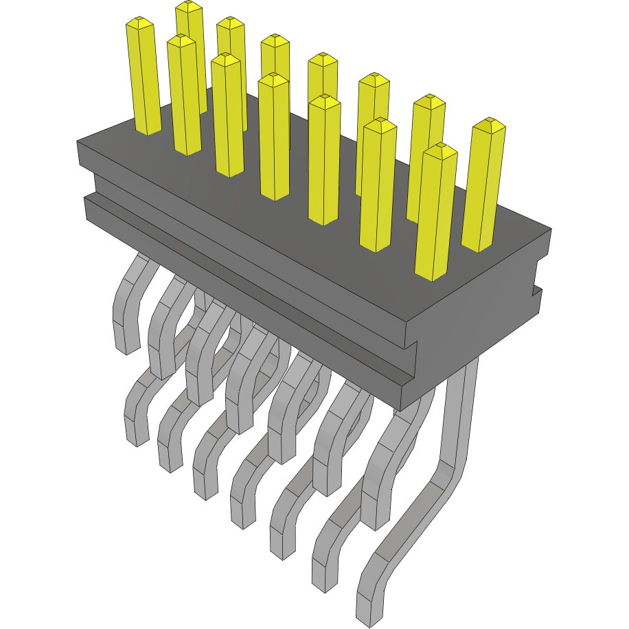 Samtec-FTMH-107-02-L-DH 连接器插头及 PCB 插座 Conn Micro Terminal Strip HDR 14 POS 1mm Solder RA Side Entry SMD Tube