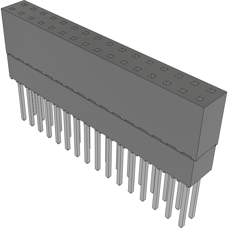 Samtec-ESQ-116-24-T-D Steckverbinderleisten und Leiterplattenbuchsen Conn Elevated Socket SKT 32 POS 2.54mm Solder ST Top Entry Thru-Hole Tube