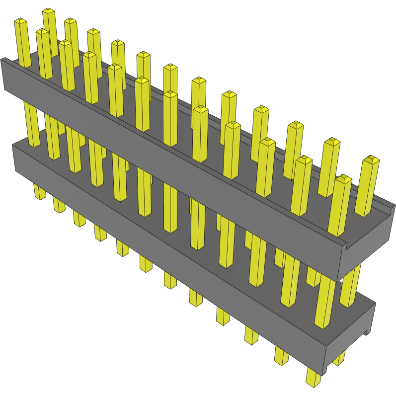 Samtec-DW-12-15-T-D-394 Connector Headers and PCB Receptacles Conn Board Stacker HDR 24 POS 2.54mm Solder ST Top Entry Thru-Hole Bulk