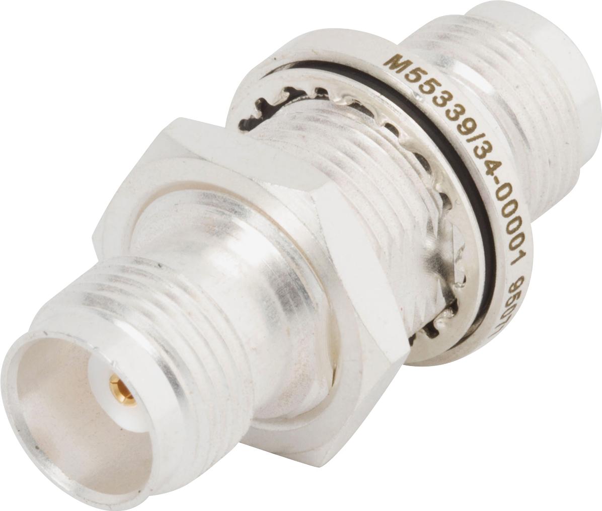 Amphenol SV Microwave-M55339/34-30001 射频连接器 Conn TNC Adapter 0Hz to 11GHz 50Ohm ST Panel Mount F/F Gold Over Nickel Bag