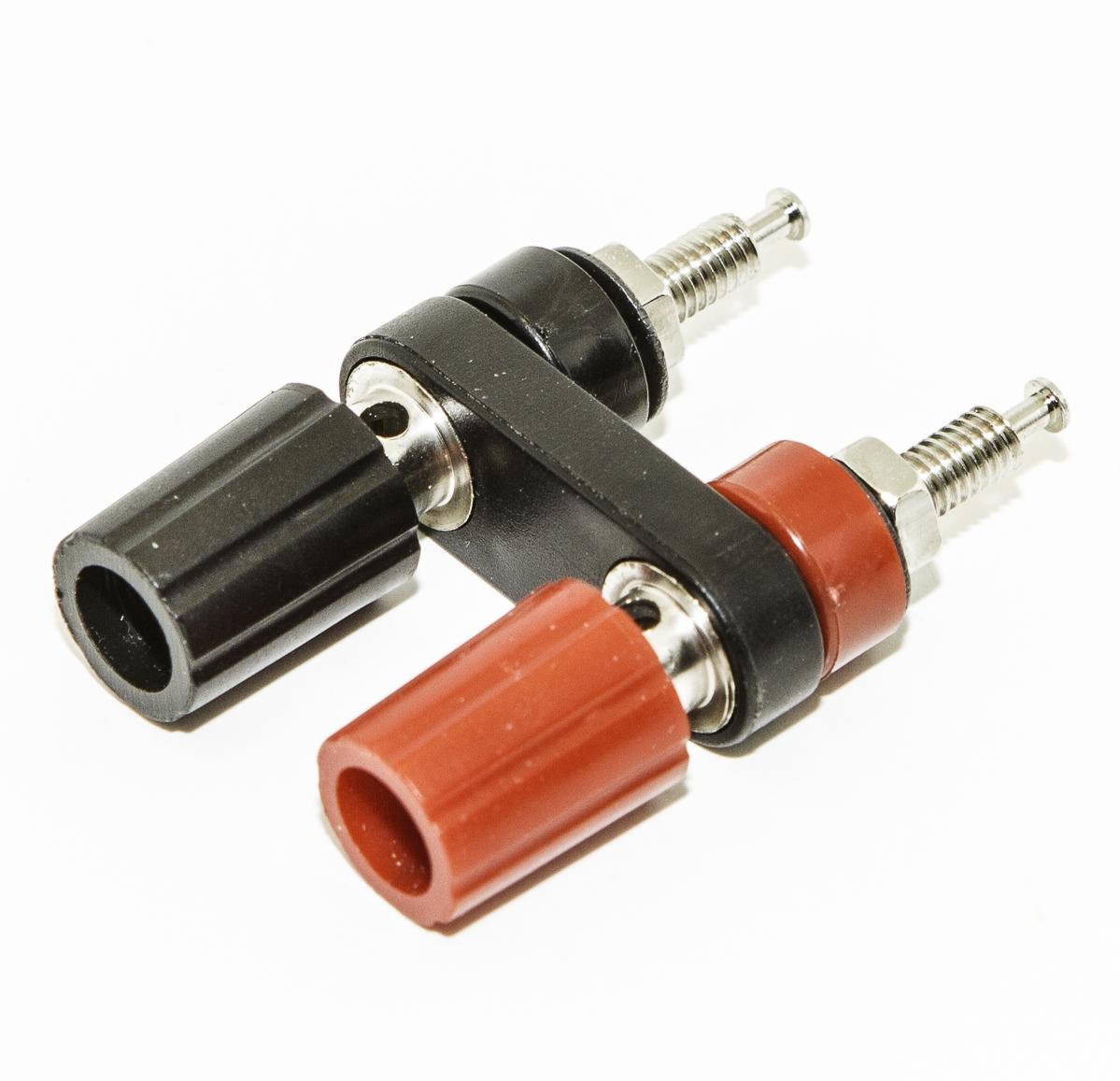 Mueller Electric-BU-P4243-2 Steckverbinder, elektronisches Testgerät Double Binding Post Assembly Red Cross Post