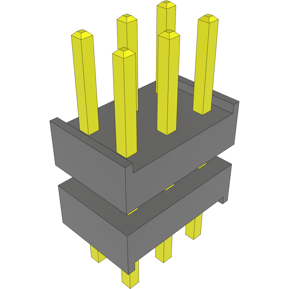 Samtec-DW-02-08-F-T-250 Embases de raccordement et réceptacles PCB Conn Board Stacker HDR 6 POS 2.54mm Solder ST Top Entry Thru-Hole Bulk