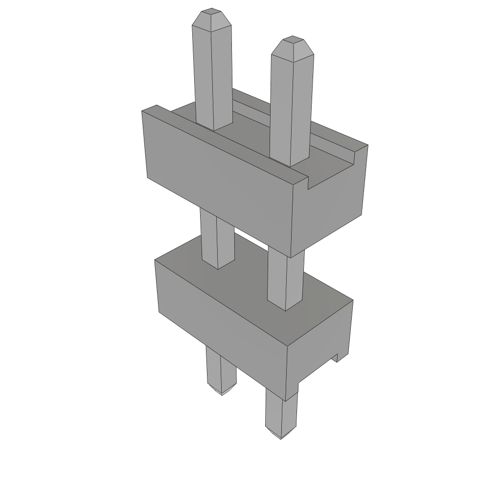 Samtec-TW-02-02-T-S-200-100 Steckverbinderleisten und Leiterplattenbuchsen Conn Board Stacker HDR 2 POS 2mm Solder ST Top Entry Thru-Hole Bulk