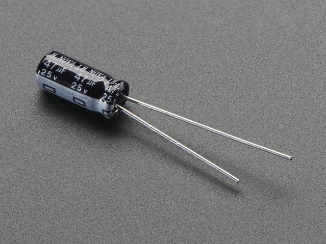 Adafruit Industries-2194 Capacitor Aluminum Electrolytic Cap Aluminum Lytic 47uF 25V 20%
