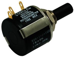 Vishay-536B201 Widerstandstrimmern, Potenziometern und Regelwiderstande Res Wirewound POT 200 Ohm 5% 2W 10(Elec)/10(Mech)Turns 6.35mm (39.67 X 22.23 X 26.99mm) Solder Lug Panel Mount