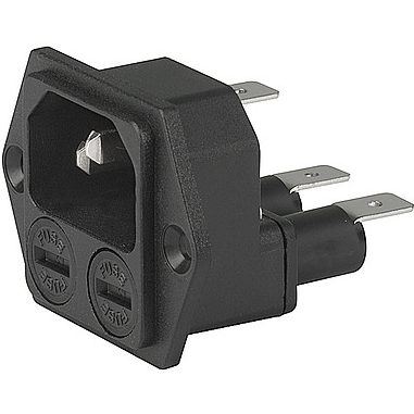 SCHURTER-3-111-264 Spannungsversorgungseingangsmodule Power Entry Module Unfiltered M 3 POS 250VAC 10A Fuse ST 1 Port