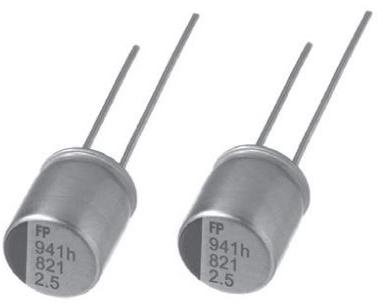 Nichicon-RF80J271MDN1PX Aluminium-Polymer-Kondensator Cap Aluminum Polymer 270uF 6.3VDC 20%( 5 X 8mm) Radial 5mm 0.011 Ohm 3.7A 2000h 105°C T/R