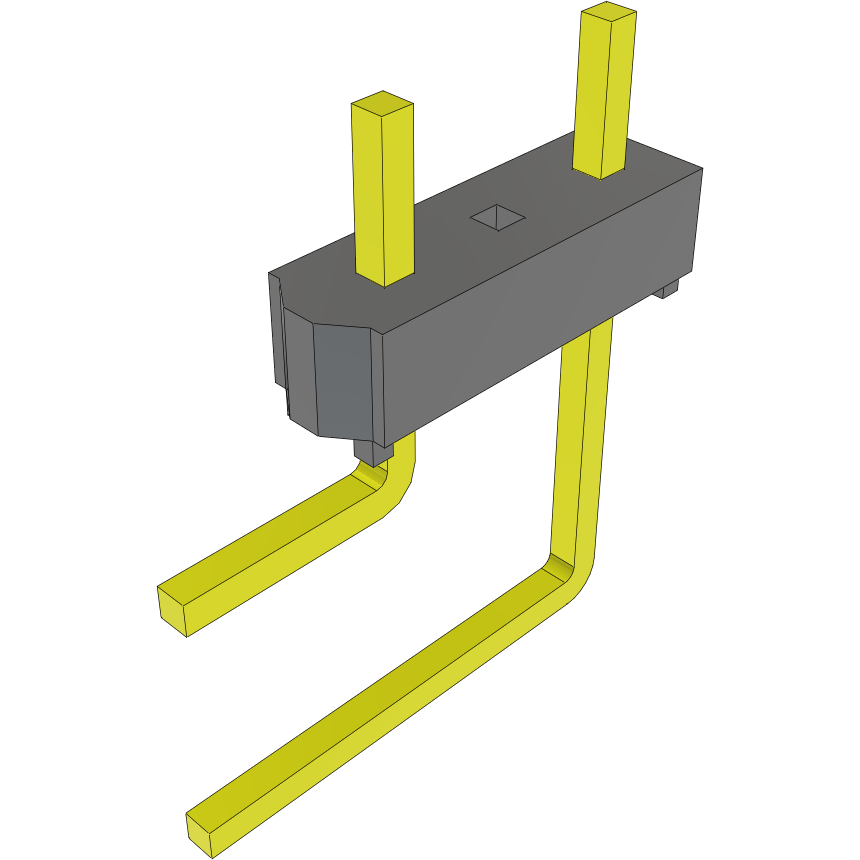 Samtec-MTSW-101-07-T-Q-110-RA Embases de raccordement et réceptacles PCB Conn Unshrouded Header HDR 2 POS Solder RA Side Entry Thru-Hole Bulk