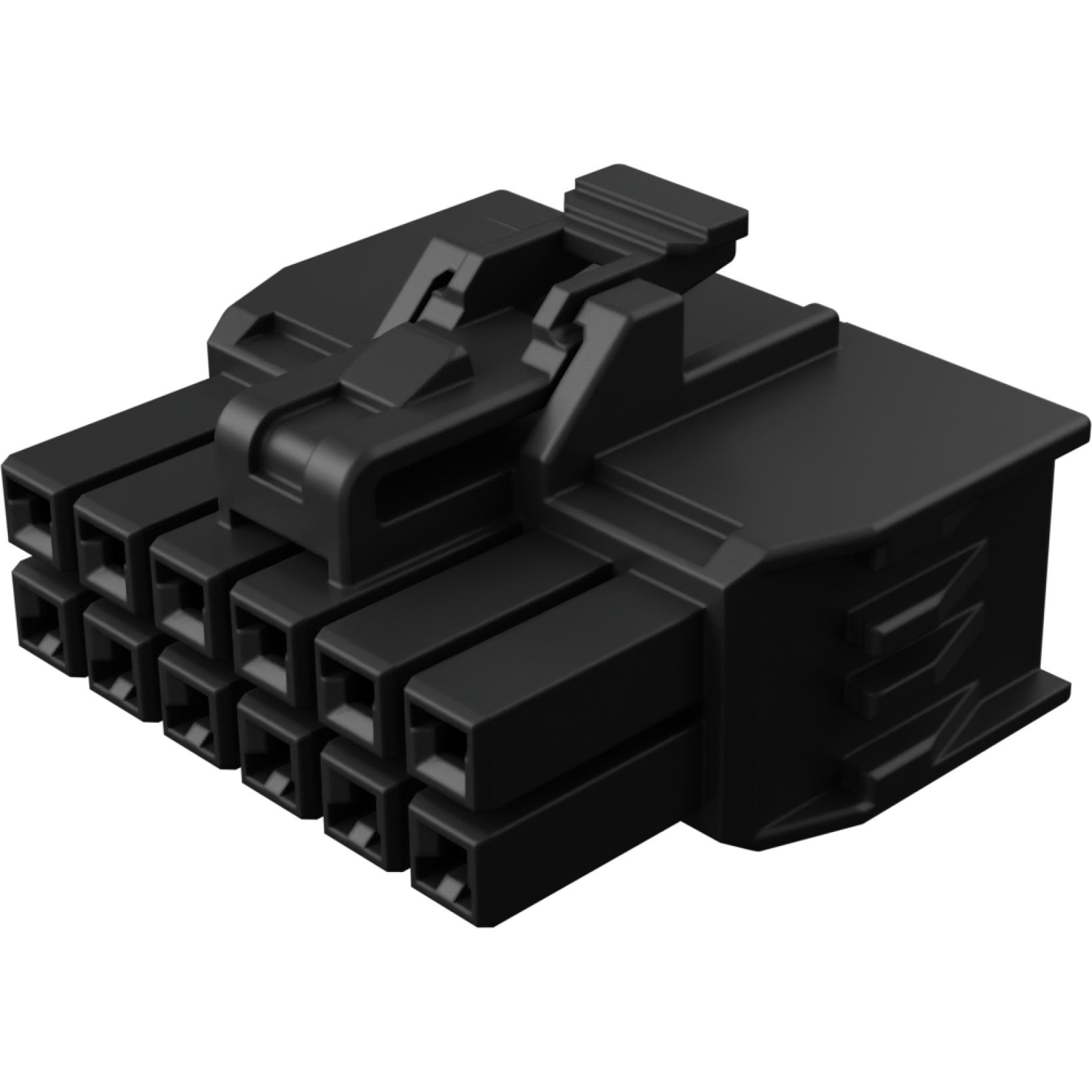 Molex-2263621212 Gaine de câblage de raccordement discret Conn Housing RCP 12Power POS 2.5mm Crimp ST Cable Mount Black Nano-Fit Bag