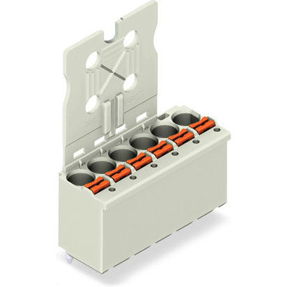 WAGO-2092-1154 Piastre connettori e prese PCB 1-Conductor THT Female Header, 1.4 mm Dia solder pin, straight, Gripping plate, 2.5 mm2, Pin spacing 5 mm, 4-pole