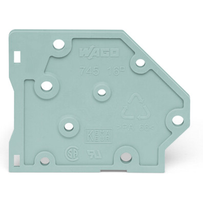 WAGO-745-500 Accessori per connettori Connector Accessories End Plate Polyamide 6/6 Gray Box