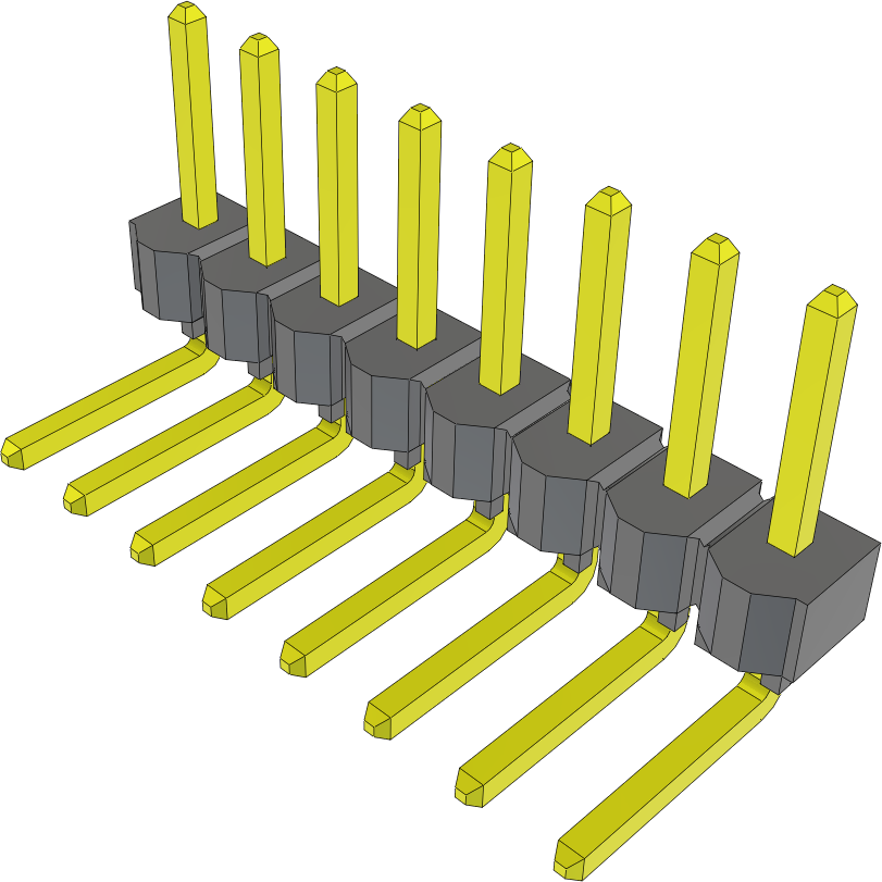 Samtec-TSW-108-22-T-S-RA Connector Headers and PCB Receptacles Conn Unshrouded Header HDR 8 POS 2.54mm Solder RA Side Entry Thru-Hole Bulk