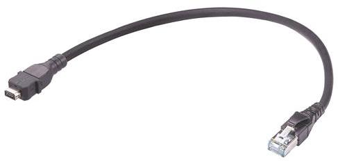 HARTING-33483147819005 Montajes de cables, otros Cable Assembly Round Copper Cable 0.41m 26AWG IX Industrial Type A to RJ-45 8 to 8 POS M-M IDT-IDT