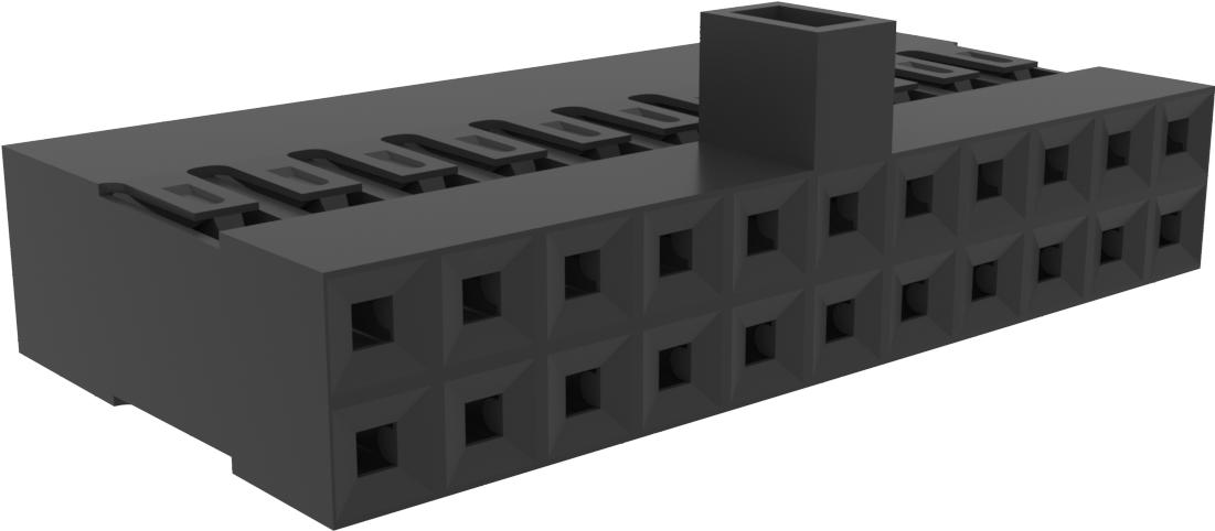 Amphenol Communications Solutions-65846-018LF Einzeladersteckverbinder, Gehäuse PV® Wire-to-Board Connector System, Mini Latching, Double Row, 22 Positions, Polarized, 2.54 mm (0.100in) Pitch, Housing