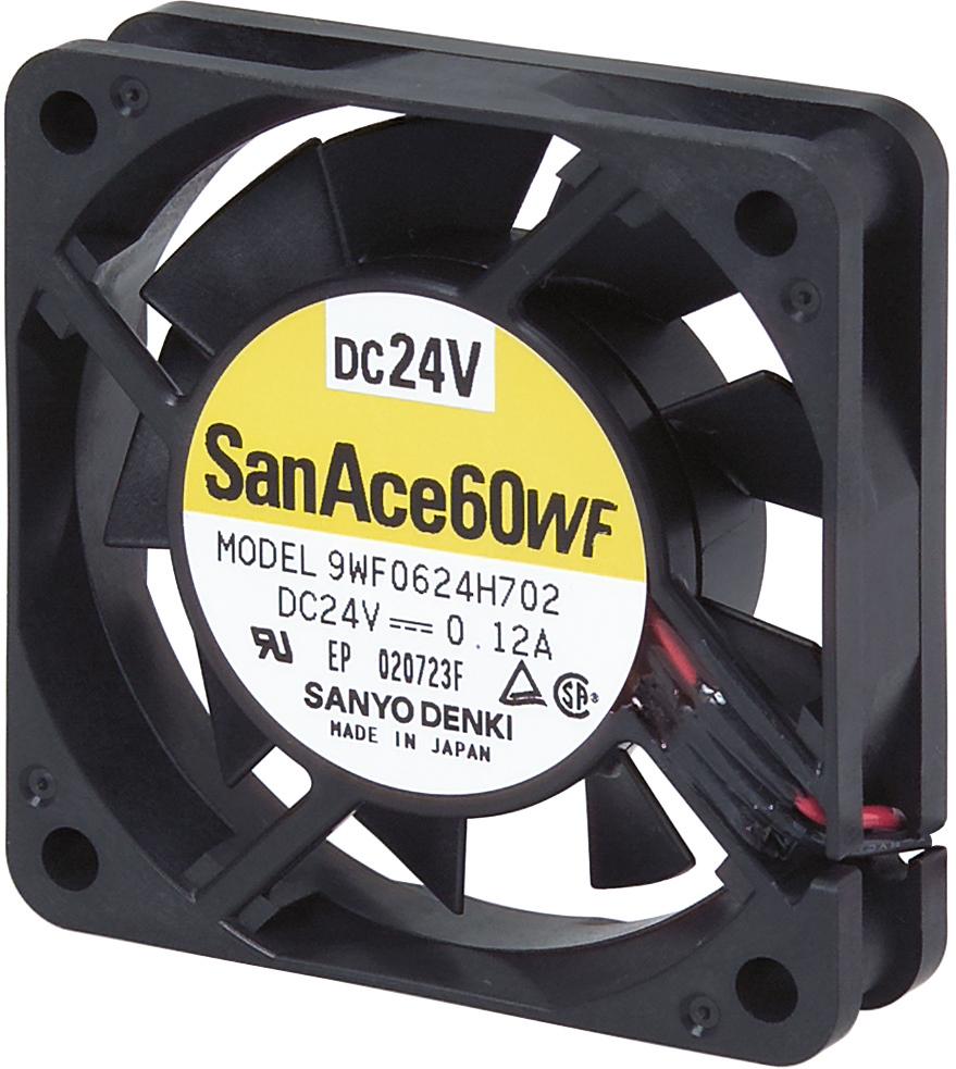 SANYO DENKI-9WF0624H702 Gebläse und Lüfter DC Fan Axial Ball Bearing 24V 20.4V to 27.6V 18.36CFM 44dB 60 X 60 X 15mm