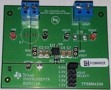 Texas Instruments-TPSM84209EVM-014 Power Management Development Boards and Kits TPSM84209 DC to DC Converter and Switching Regulator Module 1.2V to 6V Output Evaluation Board