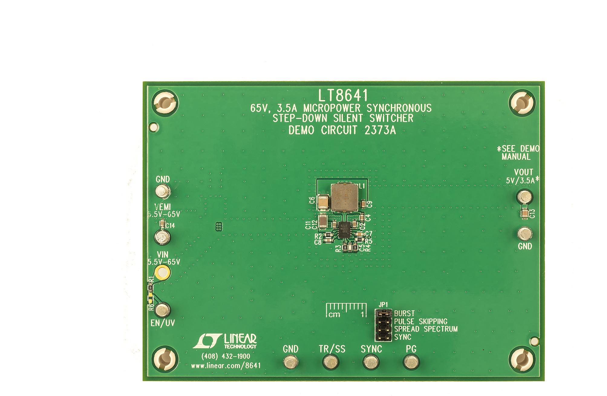 Analog Devices-DC2373A Cartes et kits de développement de gestion de la puissance LT8641 DC to DC Converter and Switching Regulator Chip 4.8V to 5.2V Output Demonstration Circuit