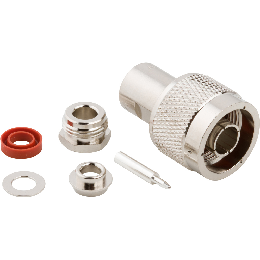 Amphenol RF-000-34025 RF-Steckverbinder Conn Type N 0Hz to 11GHz 50Ohm Clamp ST Cable Mount PL Silver