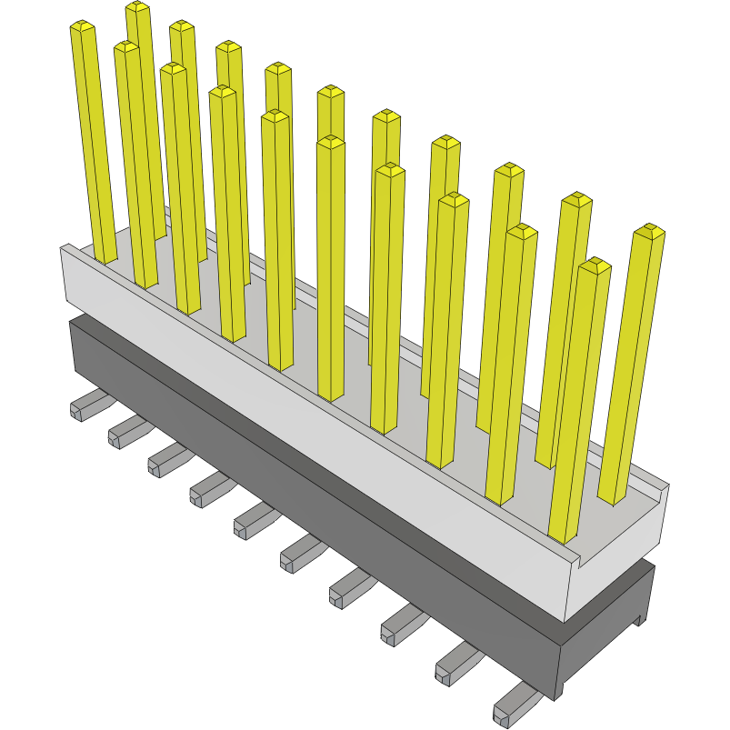 Samtec-HW-10-09-L-D-290-SM-A 连接器插头及 PCB 插座 Conn Board Stacker HDR 20 POS 2.54mm Solder ST Top Entry SMD Tube