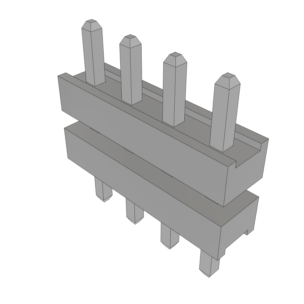 Samtec-TW-04-01-T-S-150-086 Piastre connettori e prese PCB Conn Board Stacker HDR 4 POS 2mm Solder ST Top Entry Thru-Hole Bulk