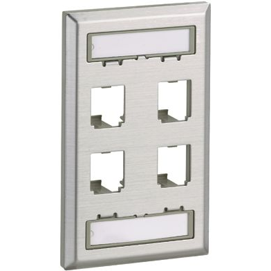 Panduit-CFPL4SY Accesorios del conector Connector Accessories 4 Position Faceplate Stainless Steel