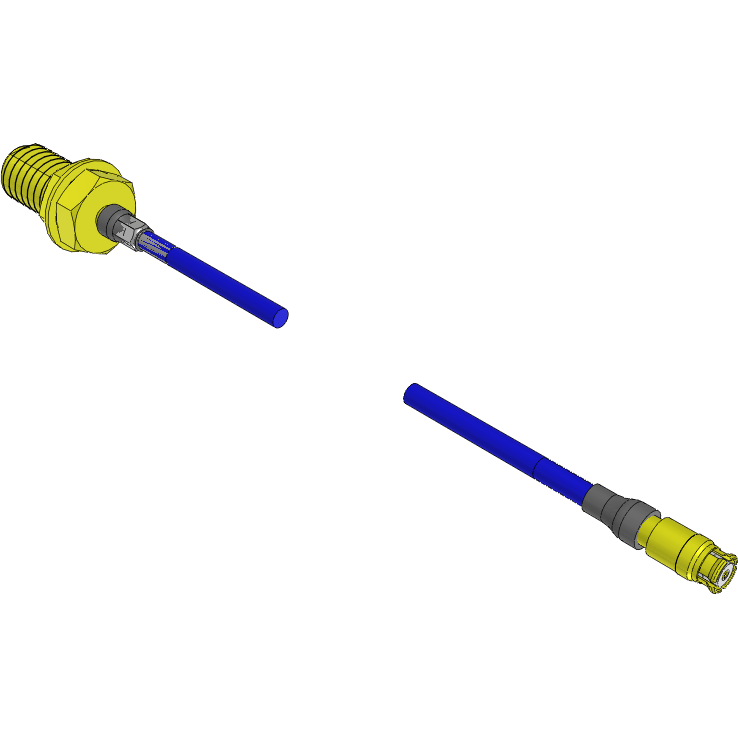 Samtec-RF25S-01BJ1-00SJ7-0150 Kabelbaugruppen Koaxial Cable Assembly Microwave Coaxial 0.15m 25AWG SMA to SMP F-F Bulls Eye® Bag