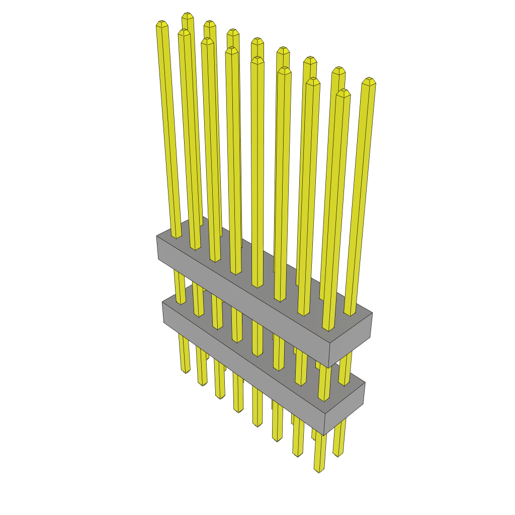 Samtec-TW-08-12-G-D-310-200 Connector Headers and PCB Receptacles Conn Board Stacker HDR 16 POS 2mm Solder ST Top Entry Thru-Hole Bulk