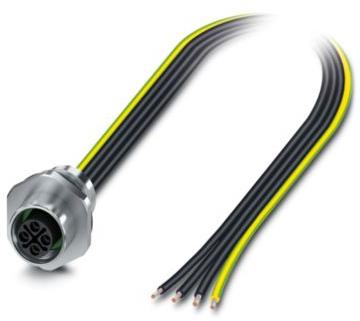 PHOENIX CONTACT-1411605 null Cable Assembly Circular M12 0.5m 16AWG M12 Circular 4 POS F