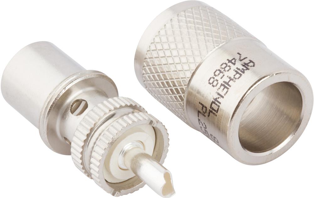 Amphenol RF-083-1SP-1050 Connector RF Conn UHF 0Hz to 0.3GHz Solder ST Cable Mount PL Silver