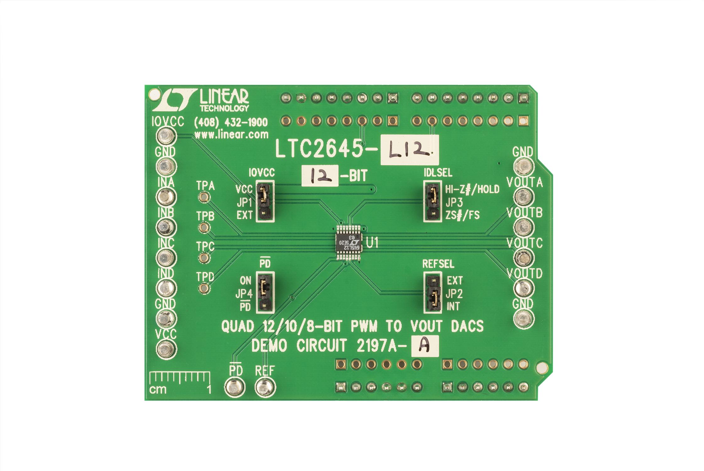 Analog Devices-DC2197A-A 数据转换开发电路板和套件 LTC2645 Demo Board, Quad 12-/10-/8-BIT PWM to VOUT DACs (requires DC2026)