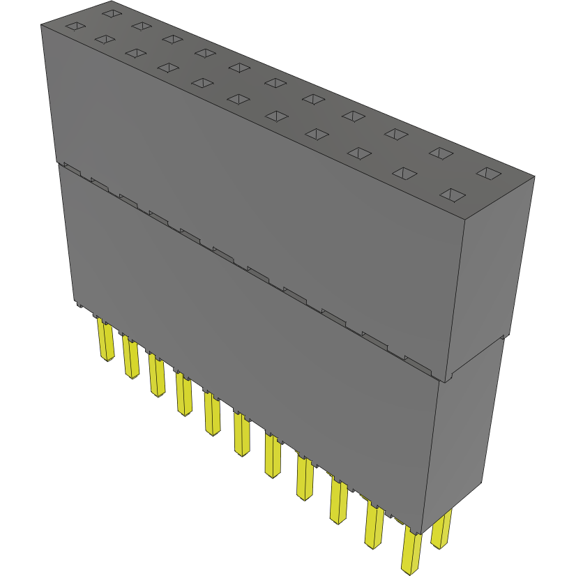 Samtec-ESQ-111-69-G-D Connector Headers and PCB Receptacles Conn Elevated Socket SKT 22 POS 2.54mm Solder ST Top Entry Thru-Hole Tube