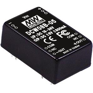 Mean Well Enterprises-DCW08C-12 Convertitore da DC a DC e modulo di regolazione della commutazione Module DC-DC 2-OUT -12V/12V -0.335A/0.335A 8W 8-Pin Tube