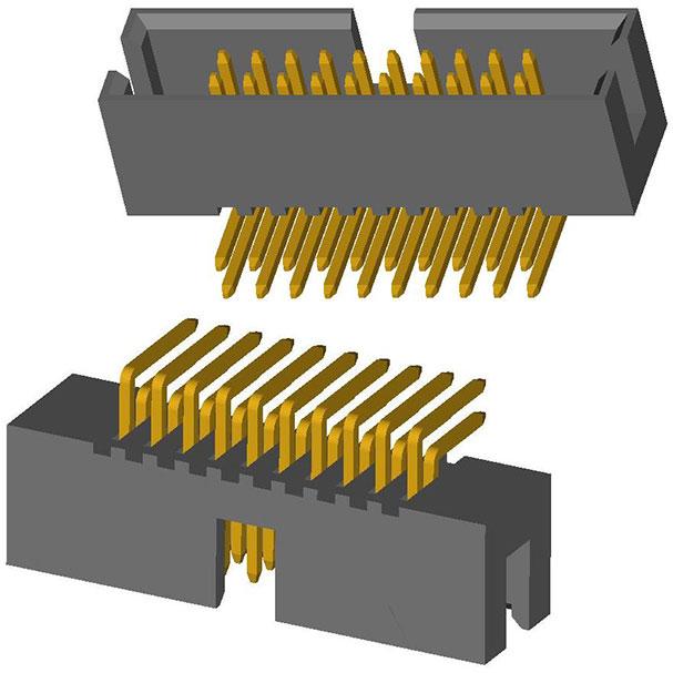 CnC Tech, LLC-3221-10-0200-00 Piastre connettori e prese PCB Conn Shrouded Header HDR 10 POS 1.27mm Solder RA Thru-Hole