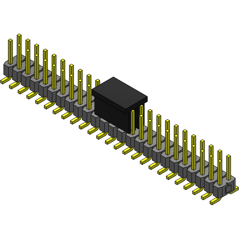 Samtec-TSM-125-01-T-DV-P-TR 连接器插头及 PCB 插座 Conn Unshrouded Header HDR 50 POS 2.54mm Solder ST Top Entry SMD T/R